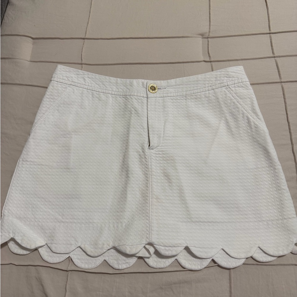 Lilly Pulitzer White Scalloped Skirt